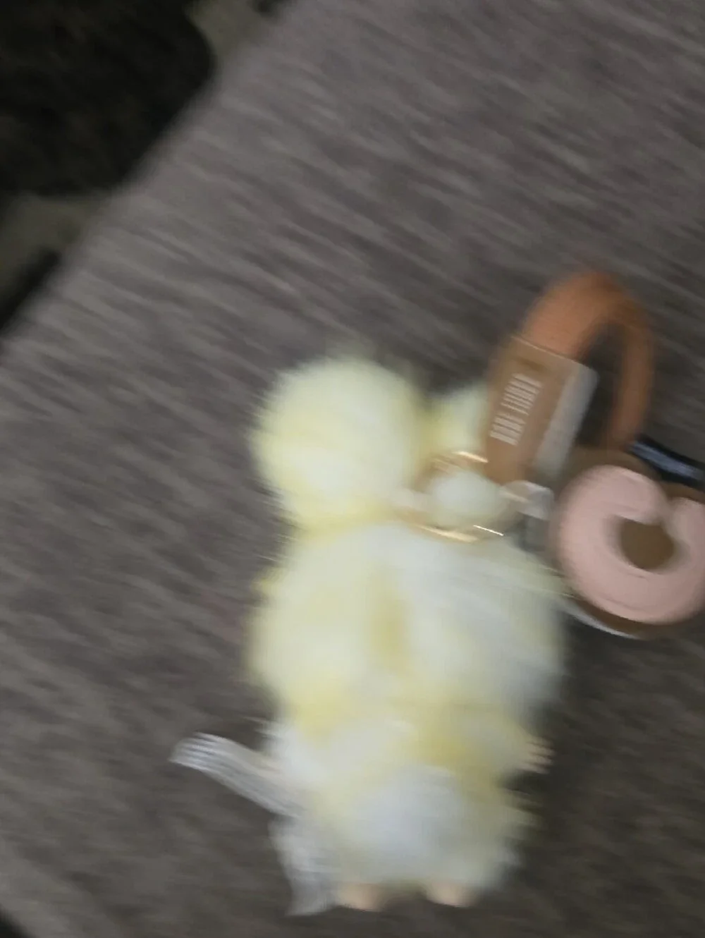 Plush Yellow Bunny Keychain Bag Charm for Kids